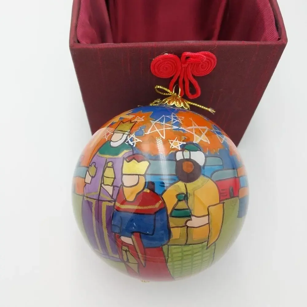Li Bien 2008 Nativity Wiseman Christmas Blown Glass Ornament. Hand Painted‎